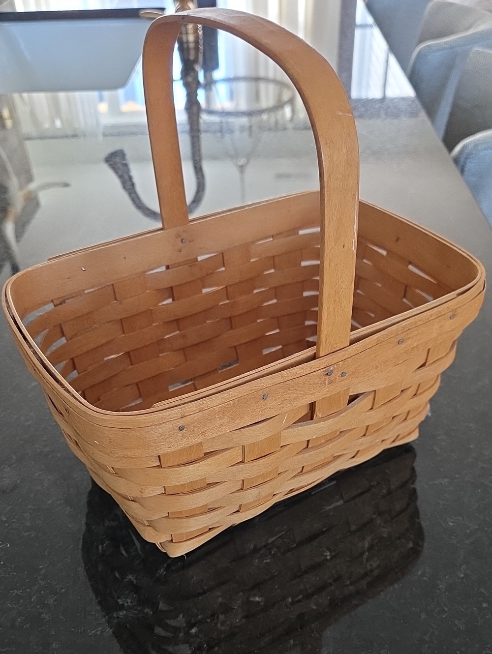 Longaberger Natural Brown Woven Hand Basket Bag